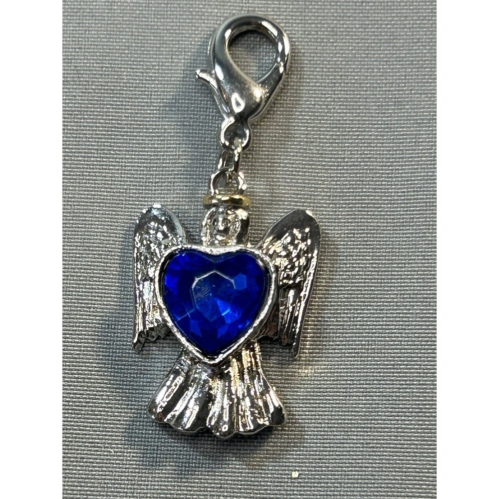 guardian angel charm‎ september birthstone blue crystal